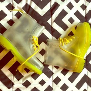 Yellow Jelly Boots (transparent rain boots)